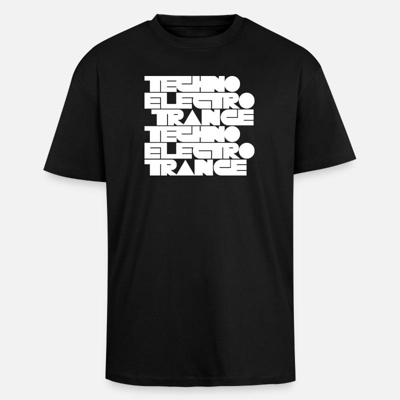 Techno Electro Trance Musik - Oversized Heavyweight Unisex T-Shirt - Schwarz
