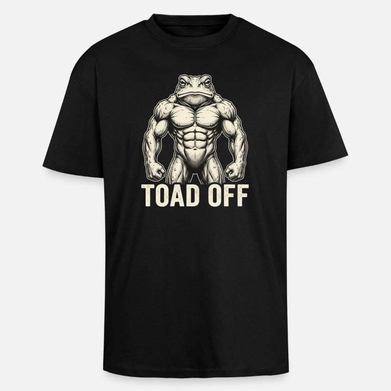 Toad Off Internet Meme Frog - Unisex Oversized Heavyweight T-shirt - black