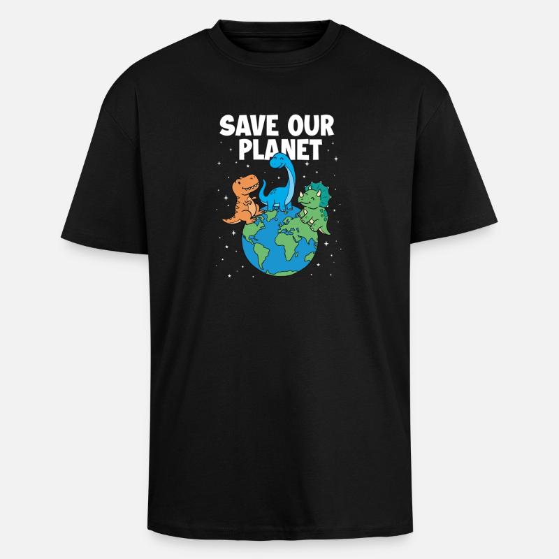 Save Our Planet Climate Environmental - Unisex Oversized Heavyweight T-shirt - black