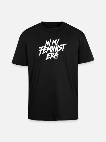 In my Feminist Era white - Unisex Oversized Heavyweight T-shirt - black