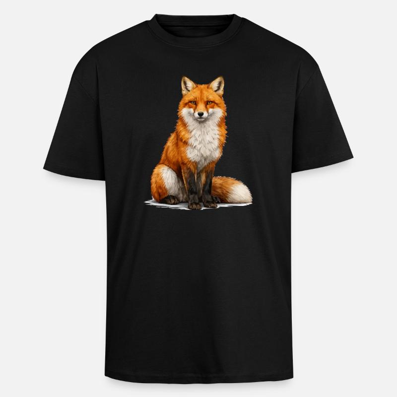 Ræv - Unisex oversized heavyweight t-shirt - sort
