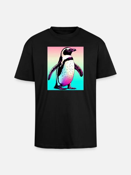 pingouin - T-shirt unisexe oversize épais - noir