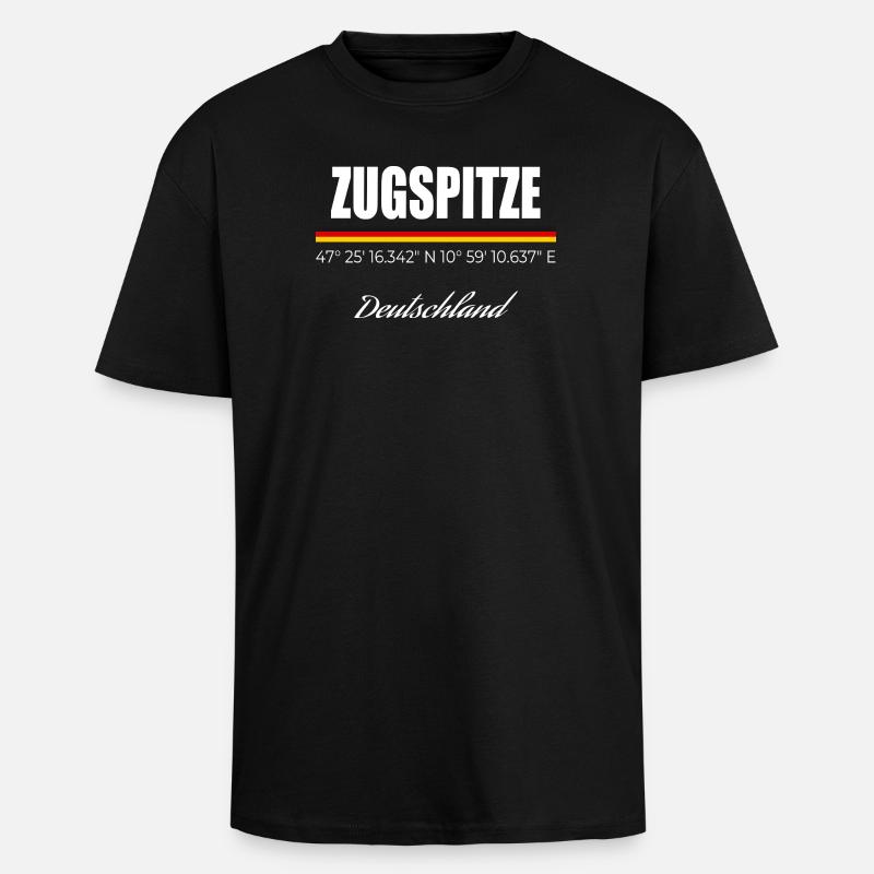Zugspitze - Oversized Heavyweight Unisex T-Shirt - Schwarz