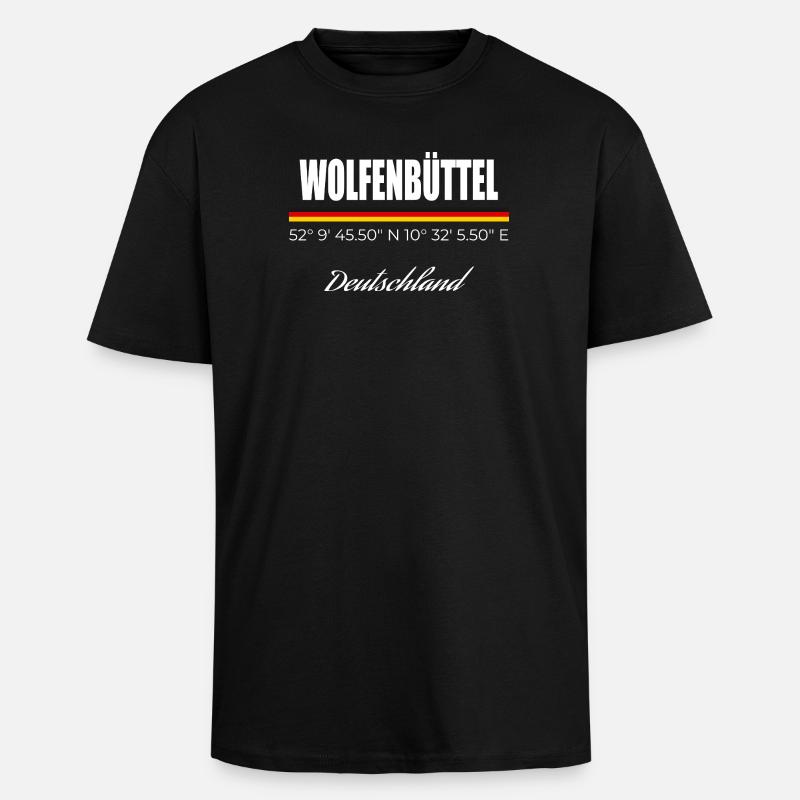 Wolfenbüttel - Oversized Heavyweight Unisex T-Shirt - Schwarz