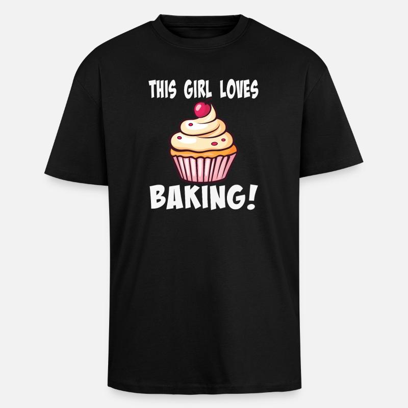 Cake Lover Cinnamon Cupcake - Unisex Oversized Heavyweight T-shirt - black