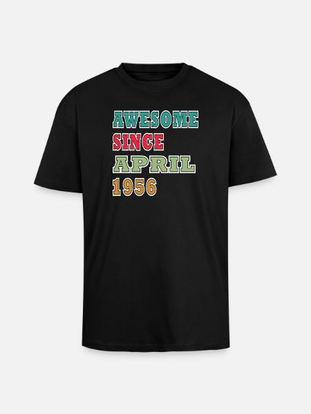Awesome Since April 1956 - Oversized Heavyweight Unisex T-Shirt - Schwarz