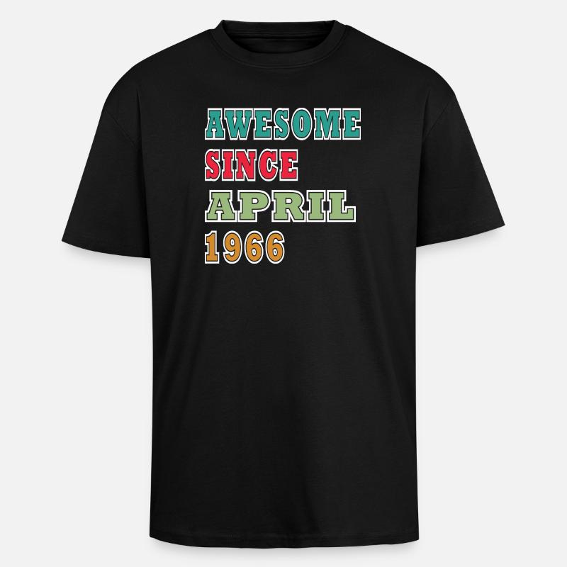 Erstaunlich seit April 1966 - Oversized Heavyweight Unisex T-Shirt - Schwarz