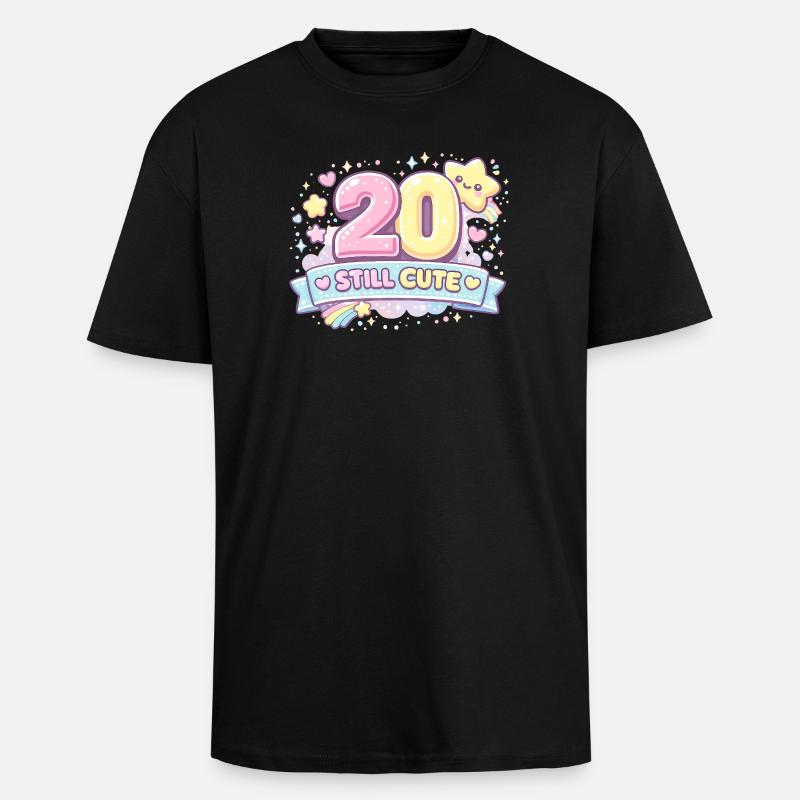 Pastel 20 Still Cute Design - Unisex Oversized Heavyweight T-shirt - black