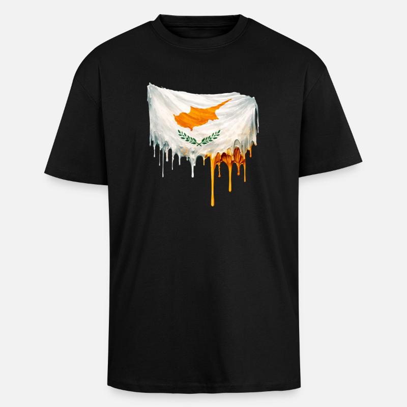 Drapeau chypriote couleur - T-shirt unisexe oversize épais - noir
