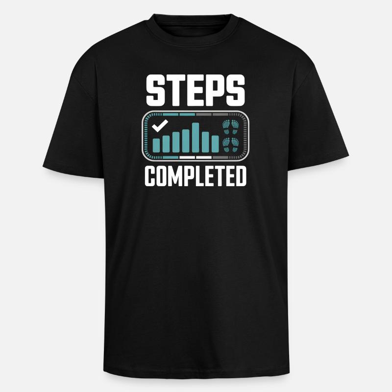 Steps Completed 10000 Schritte - Unisex Oversized Heavyweight T-shirt - black