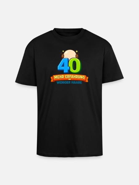 40 More experience Less hair - Unisex Oversized Heavyweight T-shirt - black