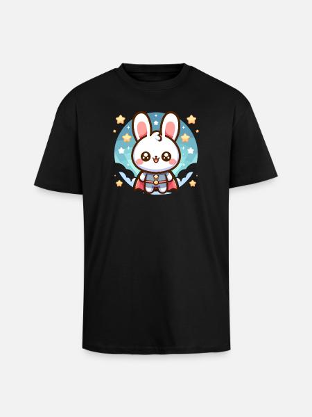 Heroes Bunny Superhero Rabbit - Unisex Oversized Heavyweight T-shirt - black