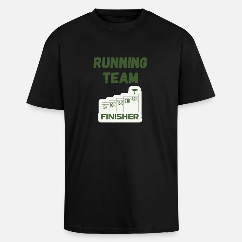 Équipe de course - T-shirt unisexe oversize épais - noir