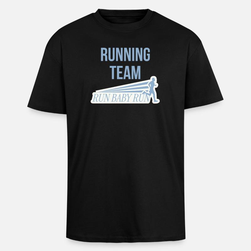 Équipe de course - T-shirt unisexe oversize épais - noir