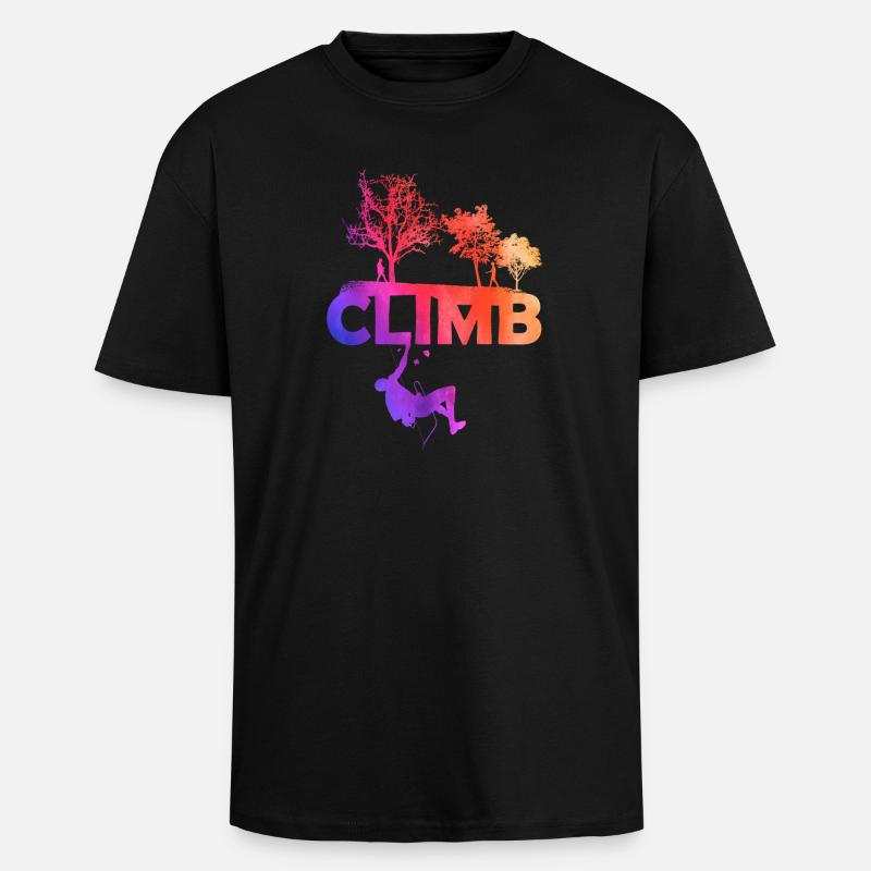 Climb Gradient Silhouette - Oversized Heavyweight Unisex T-Shirt - Schwarz