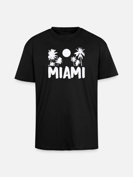 miami- - Oversized Heavyweight Unisex T-Shirt - Schwarz