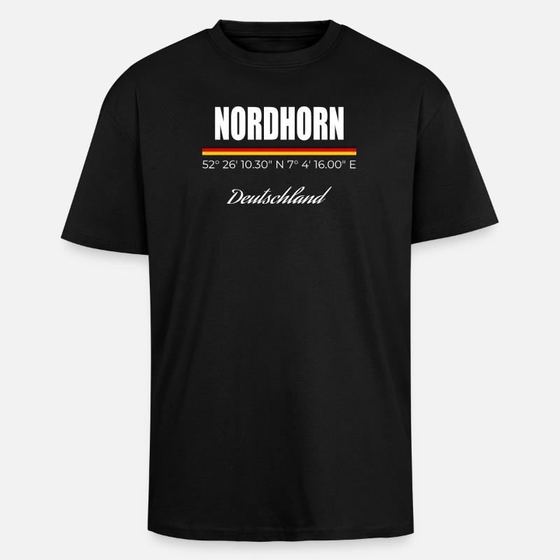 Nordhorn - Oversized Heavyweight Unisex T-Shirt - Schwarz