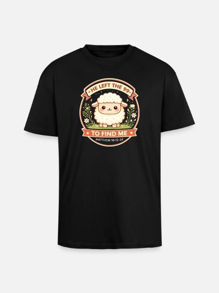 Lamb God Salvation Sheep Bible Verse - Unisex Oversized Heavyweight T-shirt - black