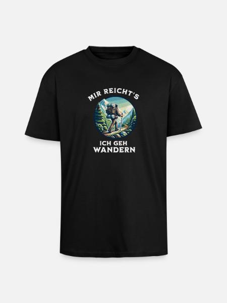 Wandern Ich Geh Wandern - Oversized Heavyweight Unisex T-Shirt - Schwarz