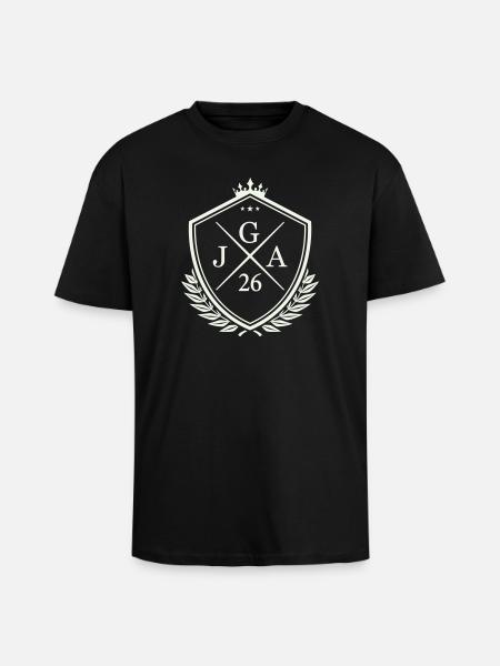 jga_26- - T-shirt unisexe oversize épais - noir