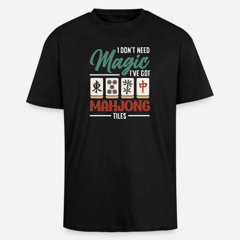 C’est l’heure du Mahjong - T-shirt unisexe oversize épais - noir