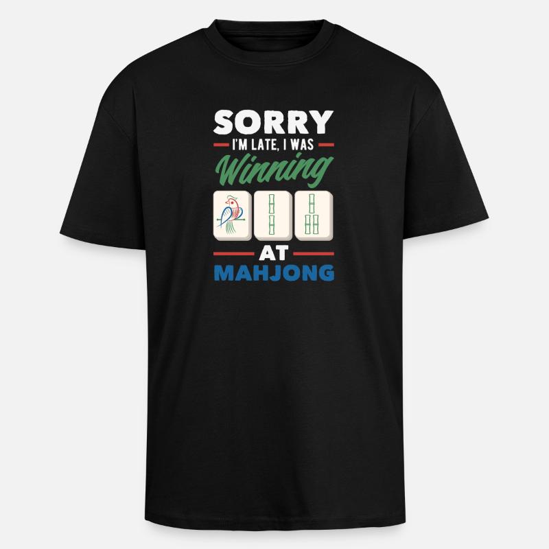 C’est l’heure du Mahjong - T-shirt unisexe oversize épais - noir