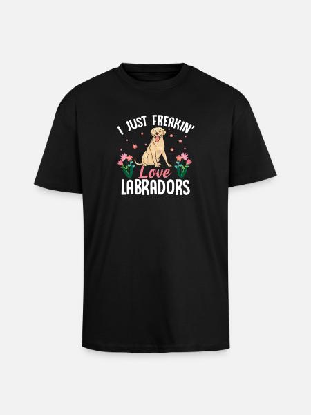 J’adore les labradors - T-shirt unisexe oversize épais - noir