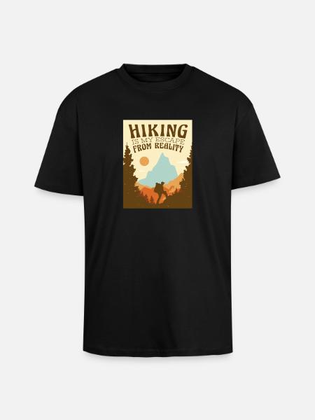 Hiking Bergsteigen Wandern Spruch - Oversized Heavyweight Unisex T-Shirt - Schwarz