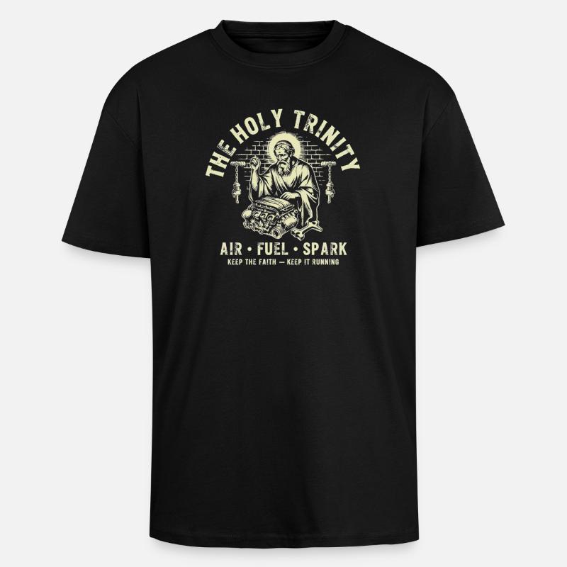 Holy Trinity Engine Spark - Unisex Oversized Heavyweight T-shirt - black