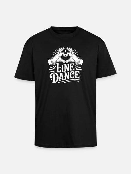Line Dance Herzhand Illustration - Oversized Heavyweight Unisex T-Shirt - Schwarz