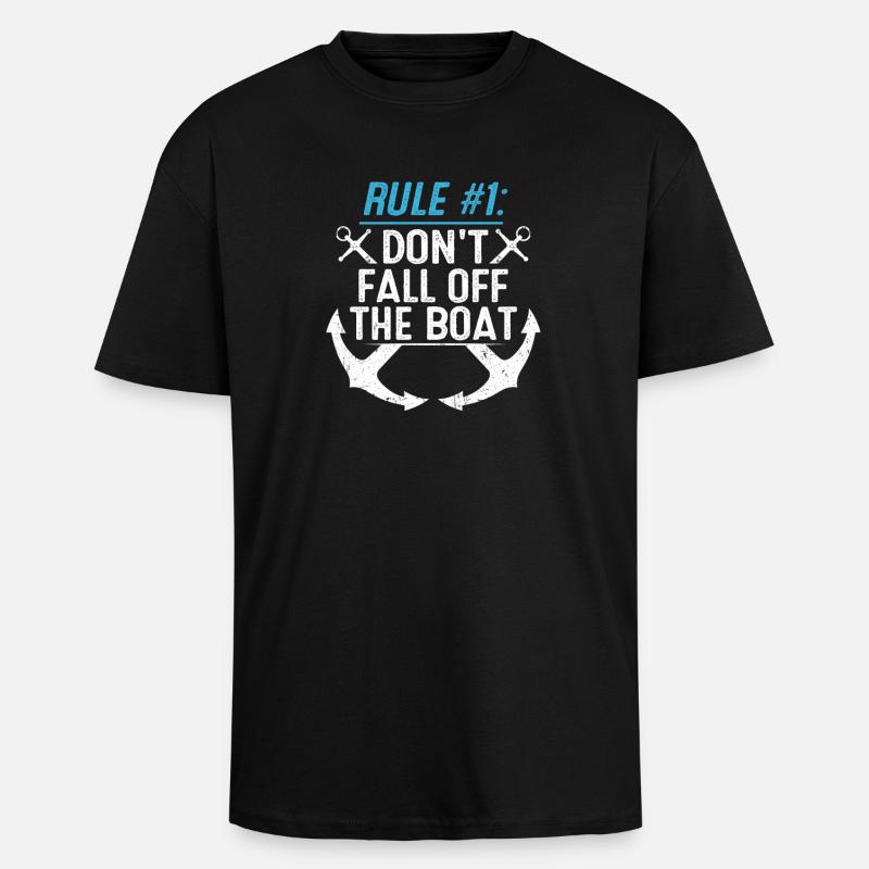 Ne tombe pas du bateau - T-shirt unisexe oversize épais - noir