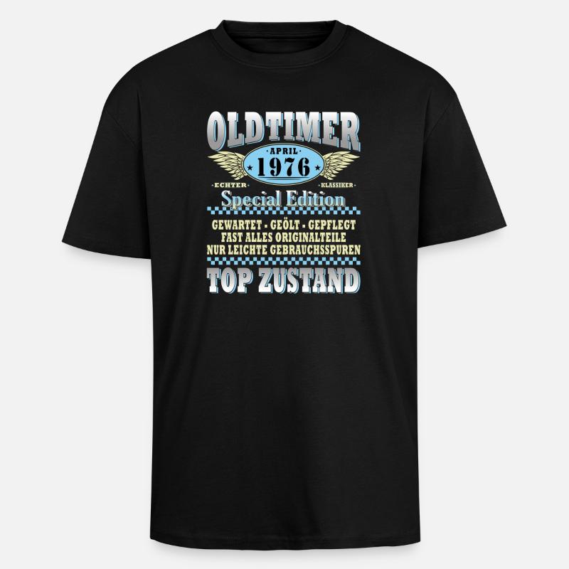 Oldtimer April 1976 Special Edition - Oversized Heavyweight Unisex T-Shirt - Schwarz