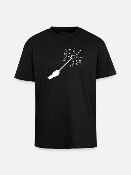 Star Magic Wand - Unisex Oversized Heavyweight T-shirt - black
