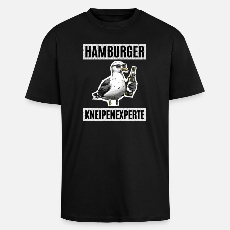 Hamburger Kneipen Experte - Oversized Heavyweight Unisex T-Shirt - Schwarz