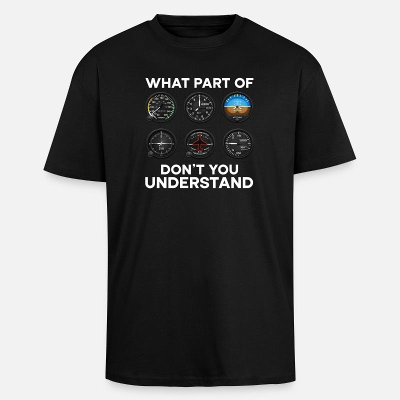 Airplane Flight Pilot Airplane Airline - Unisex Oversized Heavyweight T-shirt - black