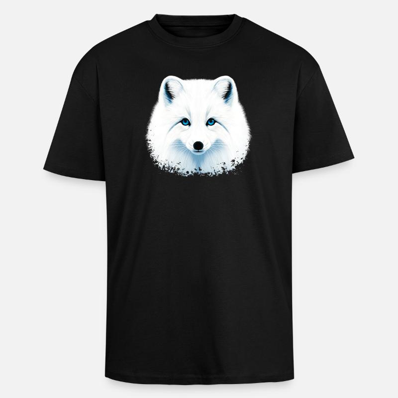 Polarfuchs - Oversized Heavyweight Unisex T-Shirt - Schwarz
