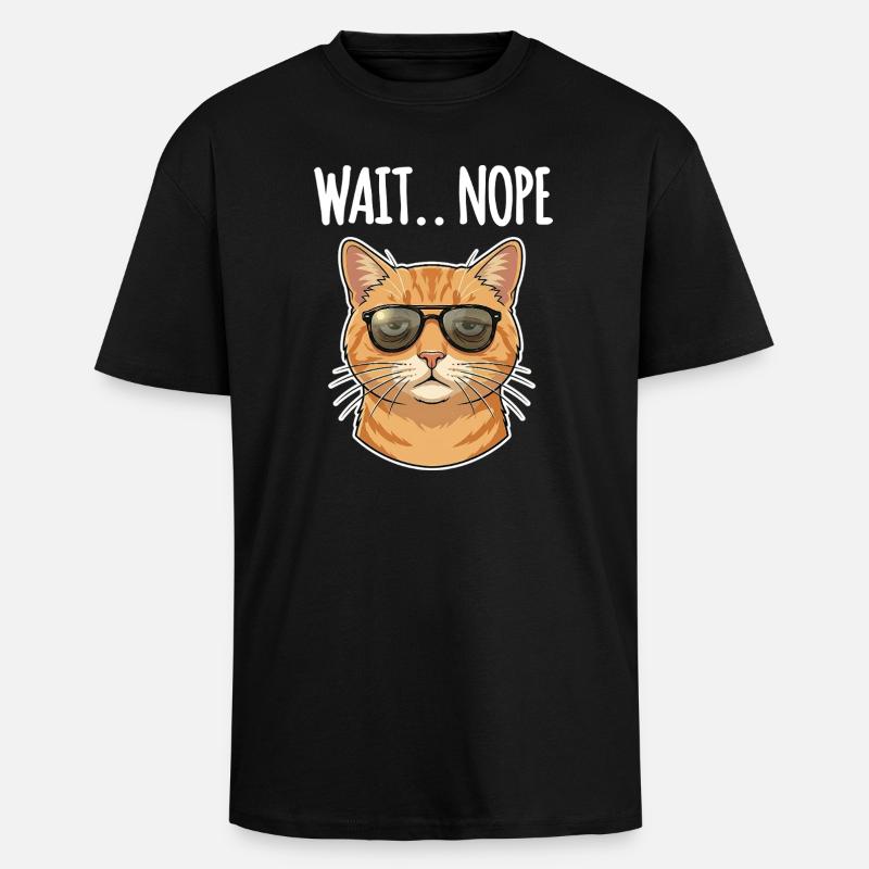 N° de chat - T-shirt unisexe oversize épais - noir