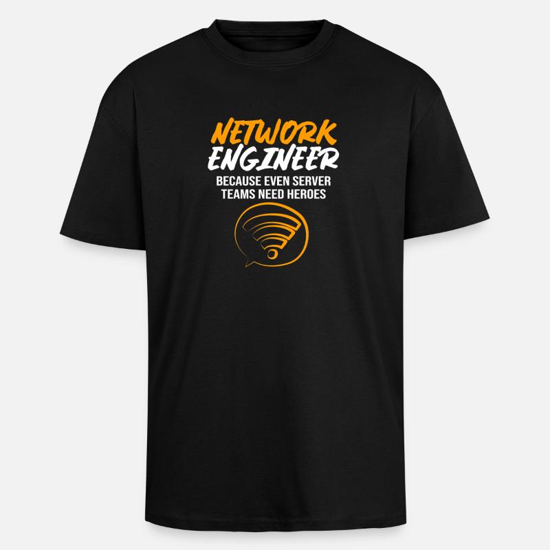 Informaticien en réseau, programmeur, administrateur - T-shirt unisexe oversize épais - noir