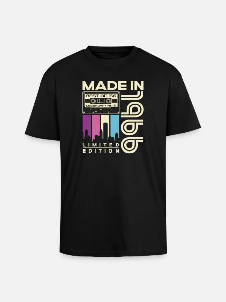 1966 Born Vintage Vintage Birthday Gift - Unisex Oversized Heavyweight T-shirt - black