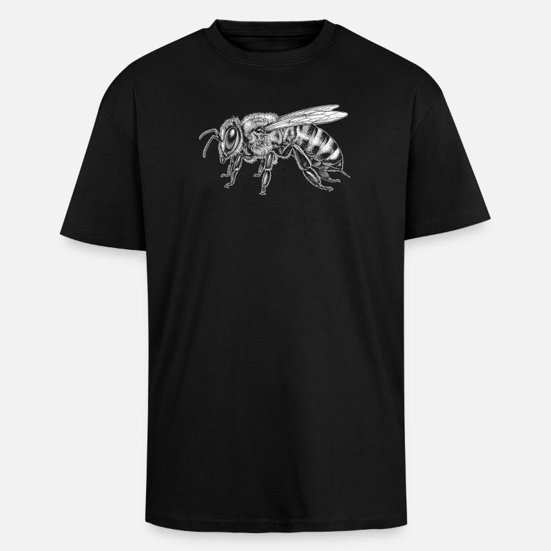 Honigbiene - Oversized Heavyweight Unisex T-Shirt - Schwarz