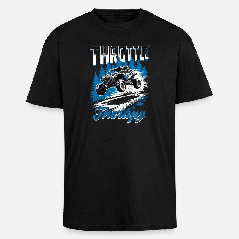 UTV Off Road 4 Wheeler Side by side - Unisex Oversized Heavyweight T-shirt - black