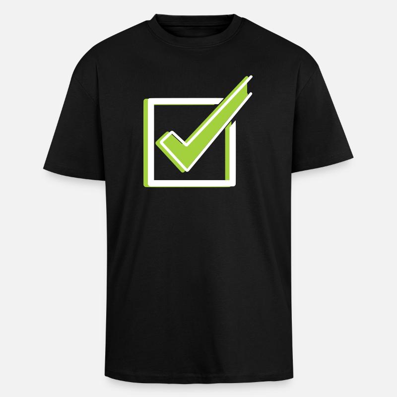 Quadrillage Häkchen Check, plan 3D - T-shirt unisexe oversize épais - noir