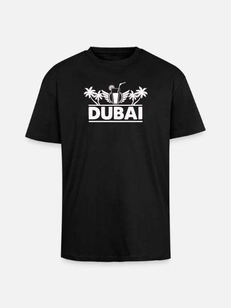 Dubai Palm Trees Drink Logo - Unisex Oversized Heavyweight T-shirt - black