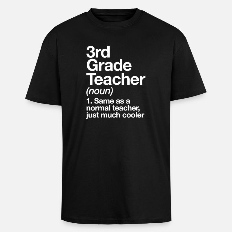 3rd Grade Teacher Humour Tee - Unisex Oversized Heavyweight T-shirt - black
