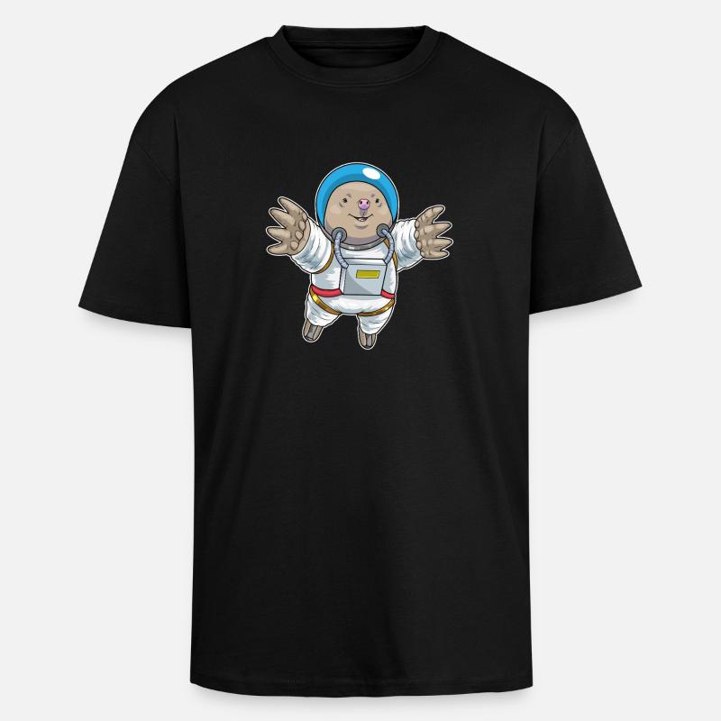 Mole Astronaut Space - Unisex Oversized Heavyweight T-shirt - black