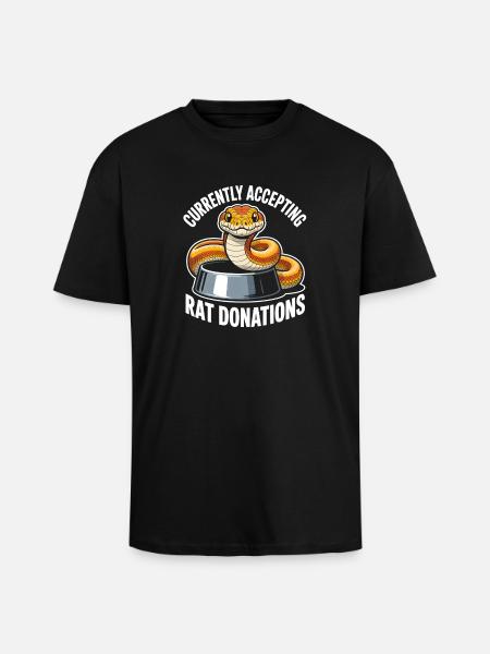 Rattenspenden gesucht | Königspython Humor - Oversized Heavyweight Unisex T-Shirt - Schwarz