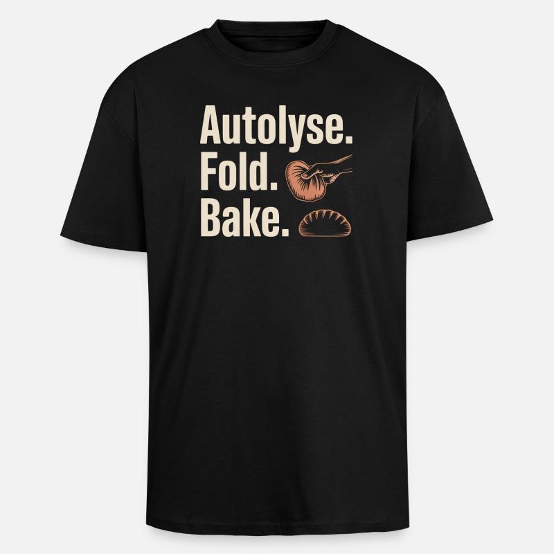 Autolyse Fold Backe Bread Kunst - Oversized Heavyweight Unisex T-Shirt - Schwarz