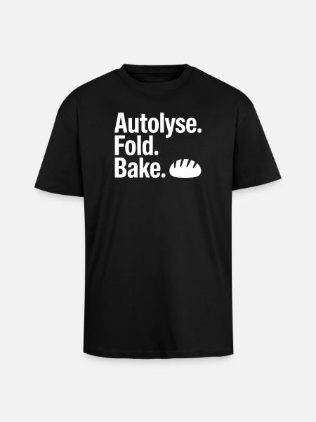 Autolyse Fold Bake Bread Art - Unisex Oversized Heavyweight T-shirt - black