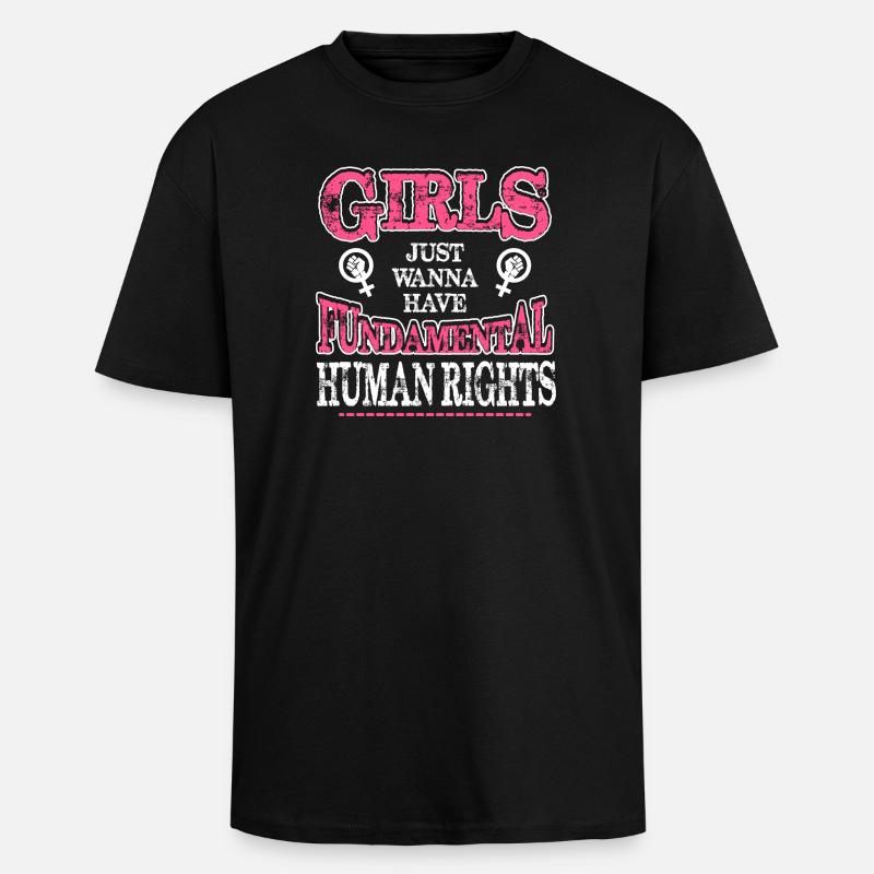 Grundrechte Feminist Tee - Oversized Heavyweight Unisex T-Shirt - Schwarz