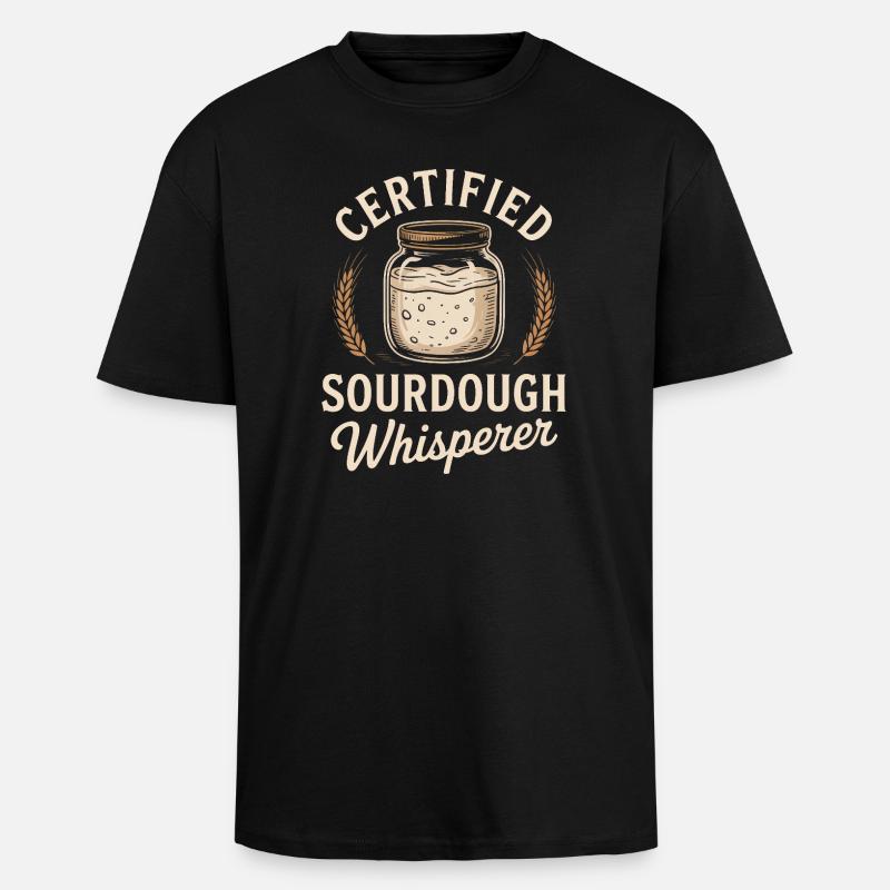 Chuchoteur certifié de levain - T-shirt unisexe oversize épais - noir
